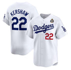Los Angeles Dodgers #22 Clayton Kershaw White MWATKINS 2024 World Series Home Limited Stitched Jersey
