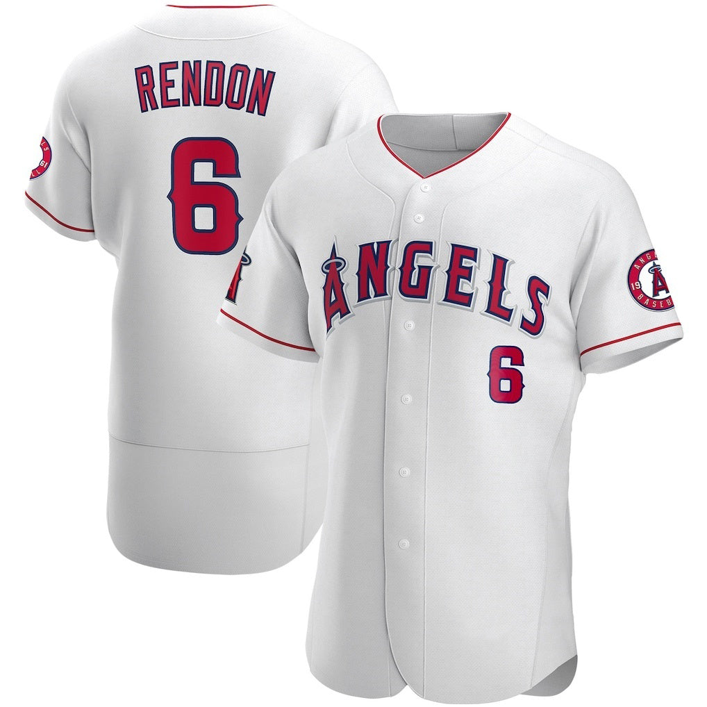 Los Angeles Angels #6 Anthony Rendon White MWATKINS Authentic Player Jersey