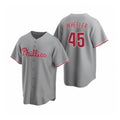 Philadelphia Phillies #45 Zack Wheeler Gray MWATKINS Road Stitched Jersey