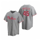 Philadelphia Phillies #45 Zack Wheeler Gray MWATKINS Road Stitched Jersey