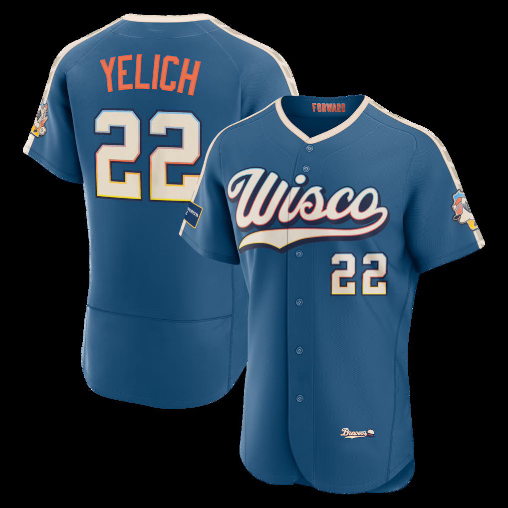 Milwaukee Brewers #22 Christian Yelich Mineral Blue MWATKINS 2026 City Connect Authentic Sponsor Patch Jersey