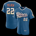 Milwaukee Brewers #22 Christian Yelich Mineral Blue MWATKINS 2026 City Connect Authentic Sponsor Patch Jersey