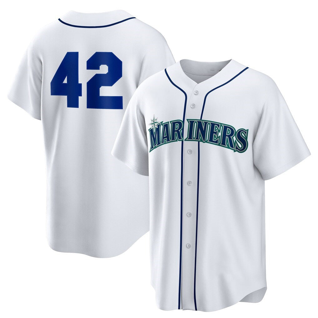 Seattle Mariners #42 Jackie Robinson White MWATKINS Home 2025 Day Replica Jersey