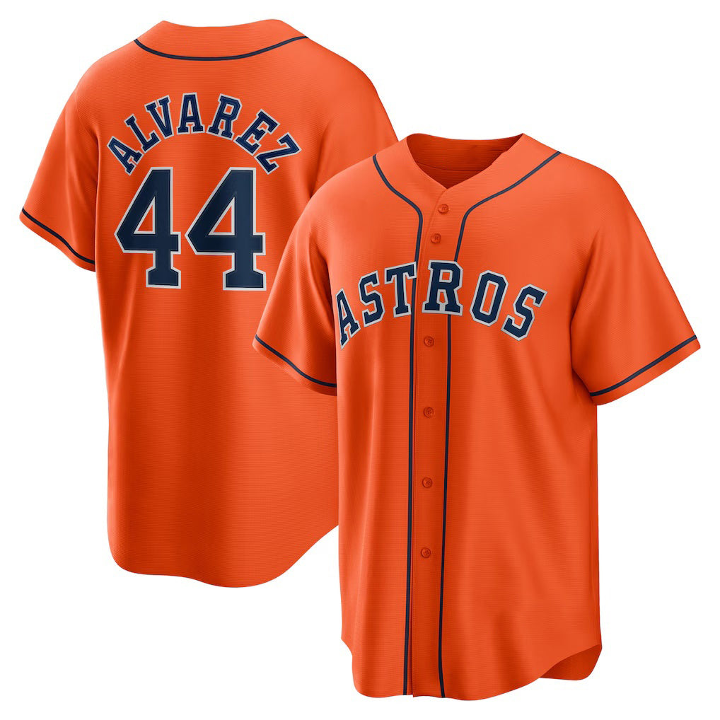 Houston Astros #44 Yordan ¨¢lvarez Orange MWATKINS Alternate Replica Player Jersey