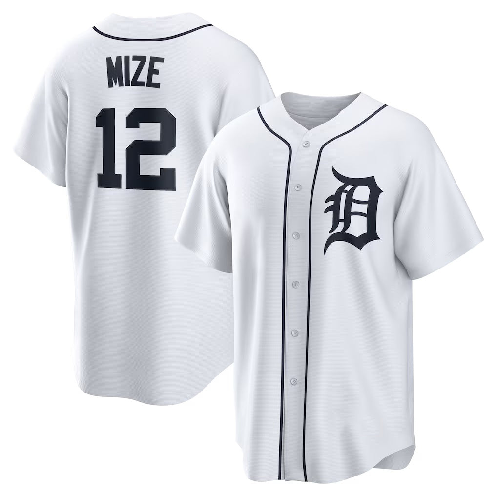 Detroit Tigers #12 Casey Mize White MWATKINS Home Replica Jersey