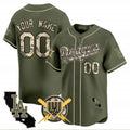 Custom Los Angeles Dodgers Armed Forces Day Vapor Premier Limited Jersey ¨C Green MWATKINS