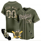 Custom Los Angeles Dodgers Armed Forces Day Vapor Premier Limited Jersey ¨C Green MWATKINS