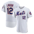 New York Mets #12 Francisco Lindor White MWATKINS Home Authentic Player Jersey