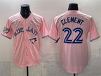 Toronto Blue Jays #22 Ernie Clement Pink MWATKINS 50 Seasons Patch Stitched Jersey