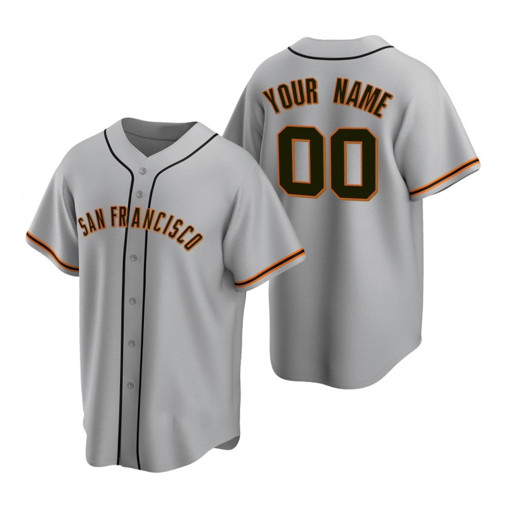 Custom San Francisco Giants Gray MWATKINS Stitched Cool Base Road Jersey