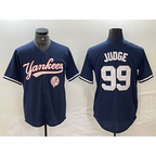 New York Yankees #99 Aaron Judge Navy MWATKINS With Patch Cool Base Stitched Jersey