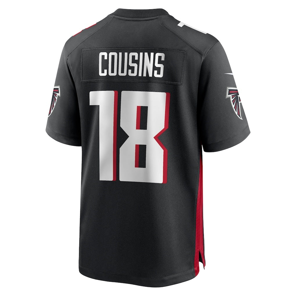 A.Falcons #18 Kirk Cousins Black MWATKINS Game Player Jersey