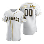 Custom Los Angeles Angels White MWATKINS Stitched Flex Base Golden Edition Jersey