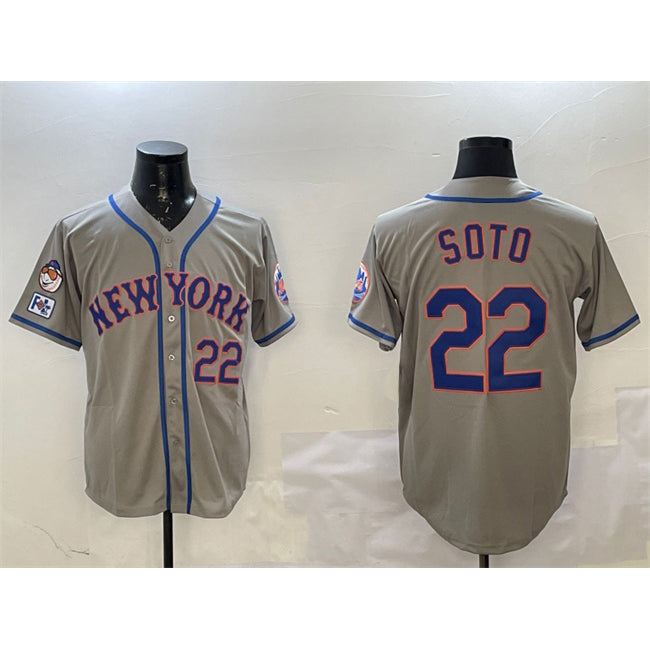 New York Mets #22 Juan Soto Grey MWATKINS 2025 Spring Training Alternate Limited Stitched Jersey