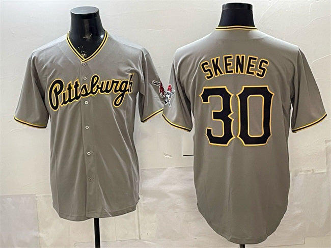 Pittsburgh Pirates #30 Paul Skenes Gray MWATKINS Limited Stitched Jersey