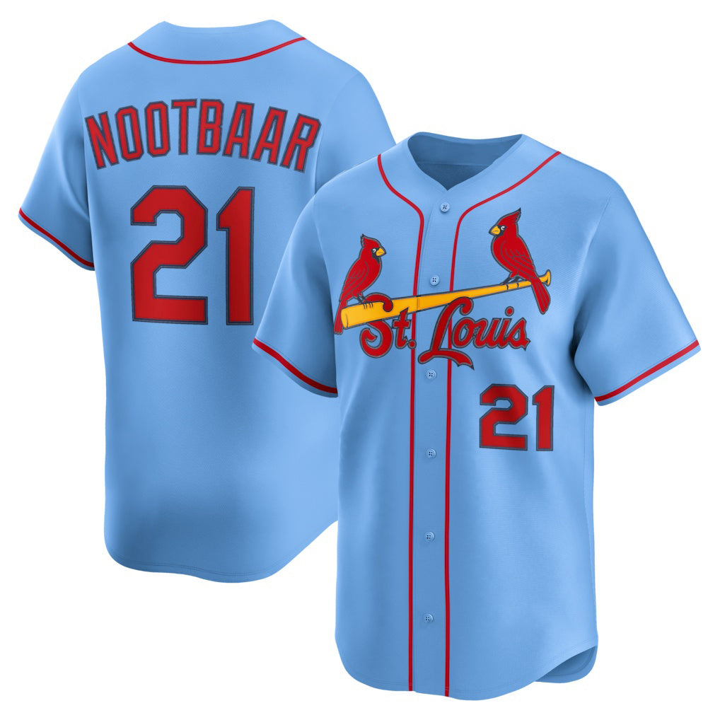 St. Louis Cardinals #21 Lars Nootbaar Light Blue MWATKINS Alternate Limited Jersey
