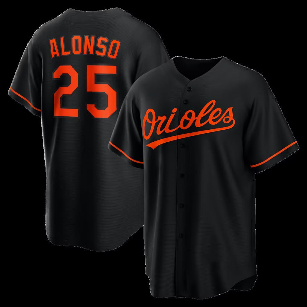 Baltimore Orioles #25 Pete Alonso Black MWATKINS Alternate Replica Jersey