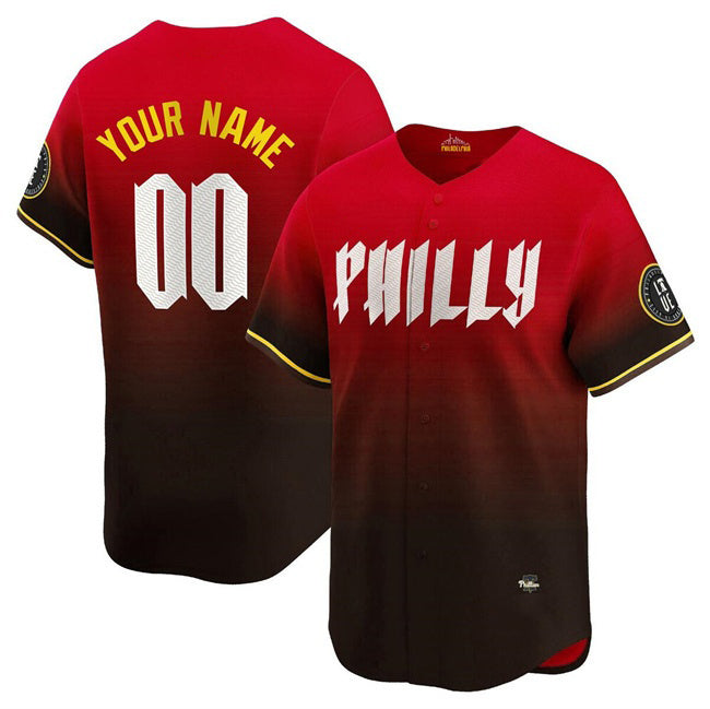 Custom Philadelphia Phillies Active Player Red MWATKINS 2024 City Connect Limited Stitched Jersey