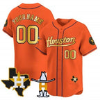Custom Houston Astros Houston Rodeo Patch Vapor Premier Limited Jersey ¨C Orange MWATKINS