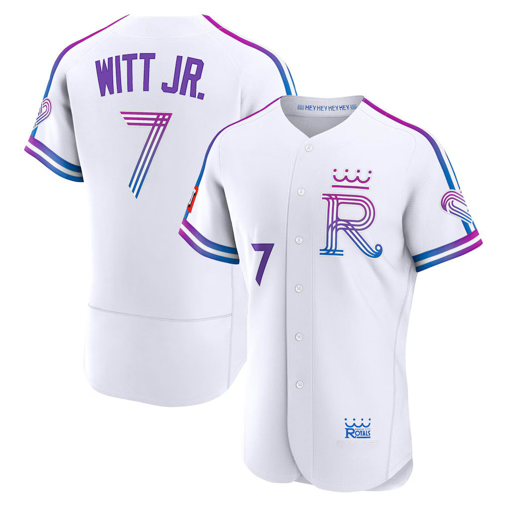 Kansas City Royals #7 Bobby Witt Jr. White MWATKINS 2026 City Connect Authentic Sponsor Patch Jersey