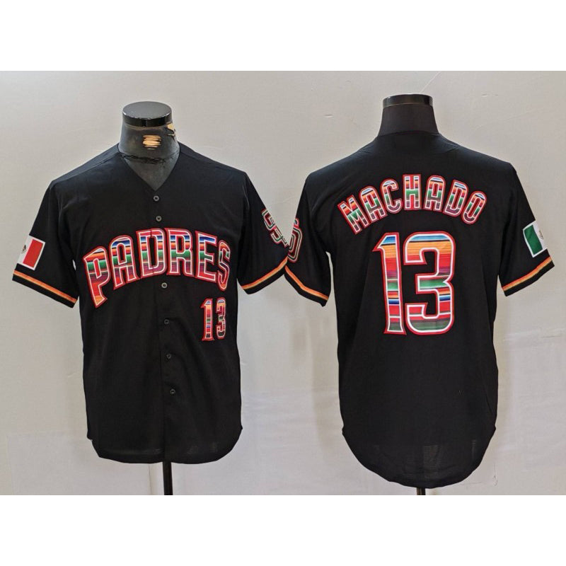 San Diego Padres #13 Manny Machado Black MWATKINS Mexico Cool Base Stitched Jersey