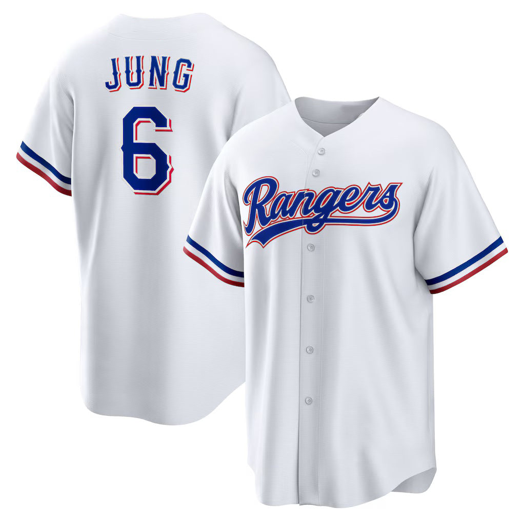 Texas Rangers #6 Josh Jung White MWATKINS Replica Player Jersey