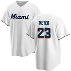 Miami Marlins #23 Max Meyer White MWATKINS Cool Base Stitched Jersey