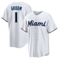 Miami Marlins #1 Groom White MWATKINS Home Replica Jersey