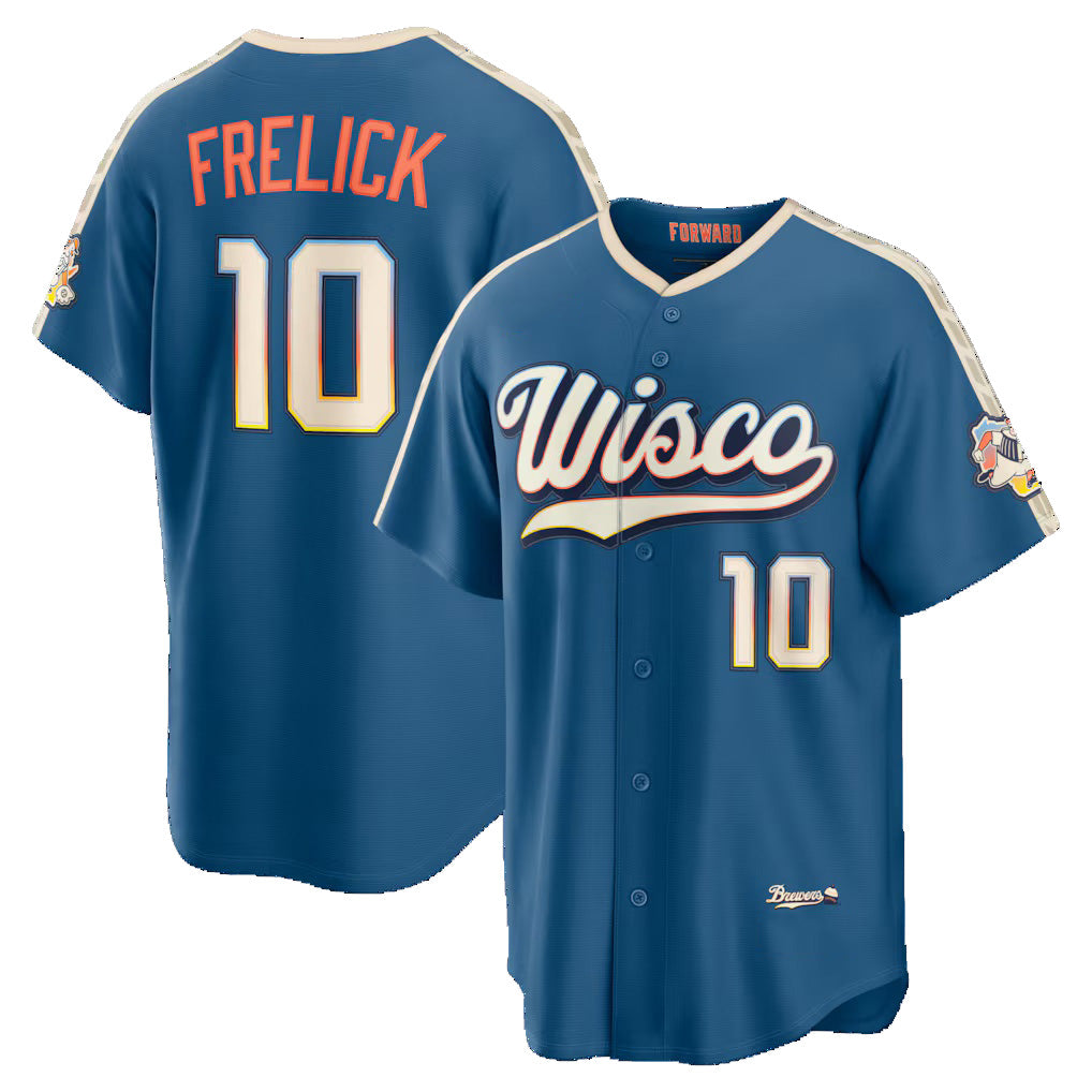 Milwaukee Brewers #10 Sal Frelick Mineral Blue MWATKINS 2026 City Connect Stadium Jersey