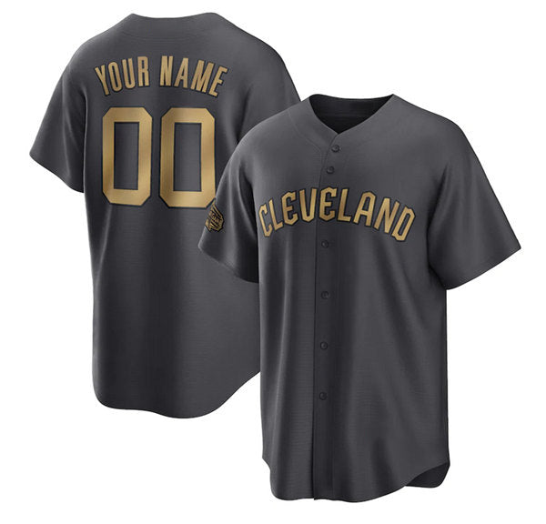Custom Cleveland Guardians Active Player Charcoal MWATKINS 2022 All-Star Cool Base Stitched Jersey
