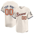 Custom Atlanta Braves Peaches n¡¯ Cream Vapor Premier Limited Jersey ¨C Cream MWATKINS