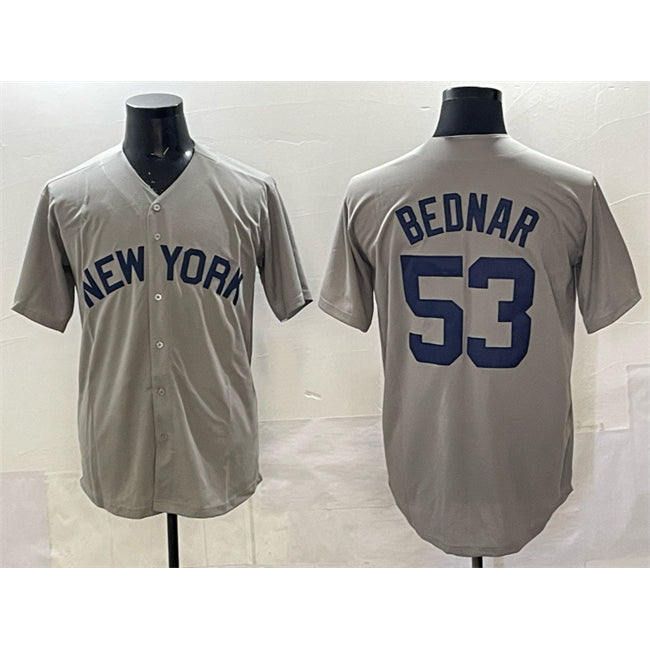 New York Yankees #53 David Bednar Grey MWATKINS Stitched Jersey