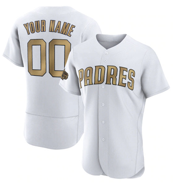 Custom San Diego Padres Active Player White MWATKINS 2022 All-Star Flex Base Stitched Jersey