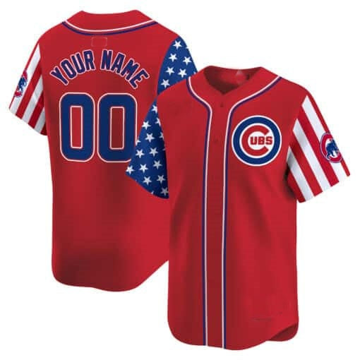 Custom Chicago Cubs 2024 Independence Day Vapor Premier Limited Jersey ¨C Red MWATKINS