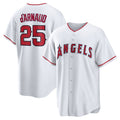 Los Angeles Angels #25 Travis d'Arnaud White MWATKINS Home Replica Jersey