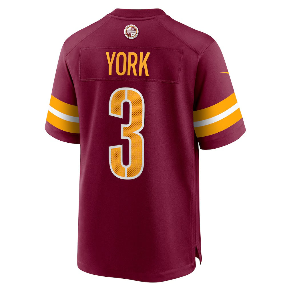 W.Commanders #3 Cade York Burgundy MWATKINS Game Jersey