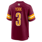 W.Commanders #3 Cade York Burgundy MWATKINS Game Jersey