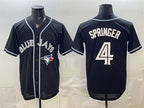 Toronto Blue Jays #4 George Springer 2026 Fashion Replica Black MWATKINS Out Stitched Jersey