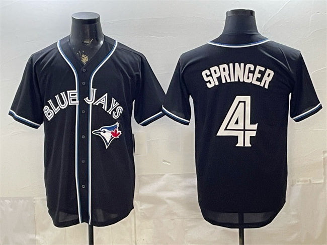 Toronto Blue Jays #4 George Springer 2026 Fashion Replica Black MWATKINS Out Stitched Jersey