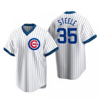 Chicago Cubs #35 Justin Steele White MWATKINS Pullover Cooperstown Jersey