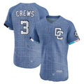 Washington Nationals #3 Dylan Crews Blue MWATKINS 2025 City Connect Elite Player Jersey