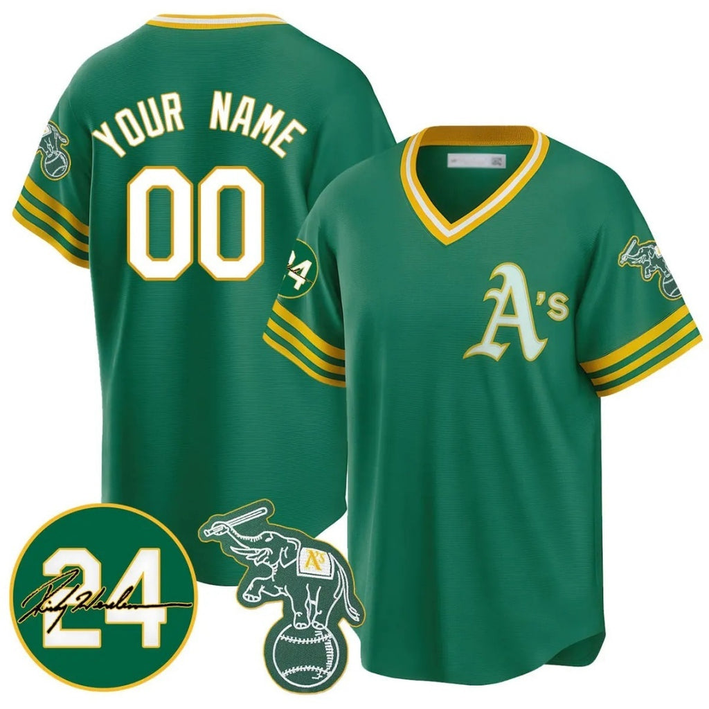 Custom Oakland Athletics Kelly Green MWATKINS Road Cooperstown Jersey - Personalized