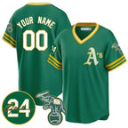 Custom Oakland Athletics Kelly Green MWATKINS Road Cooperstown Jersey - Personalized