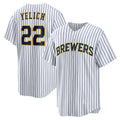 Milwaukee Brewers #22 Christian Yelich White MWATKINS Alternate Replica Player Jersey