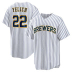 Milwaukee Brewers #22 Christian Yelich White MWATKINS Alternate Replica Player Jersey