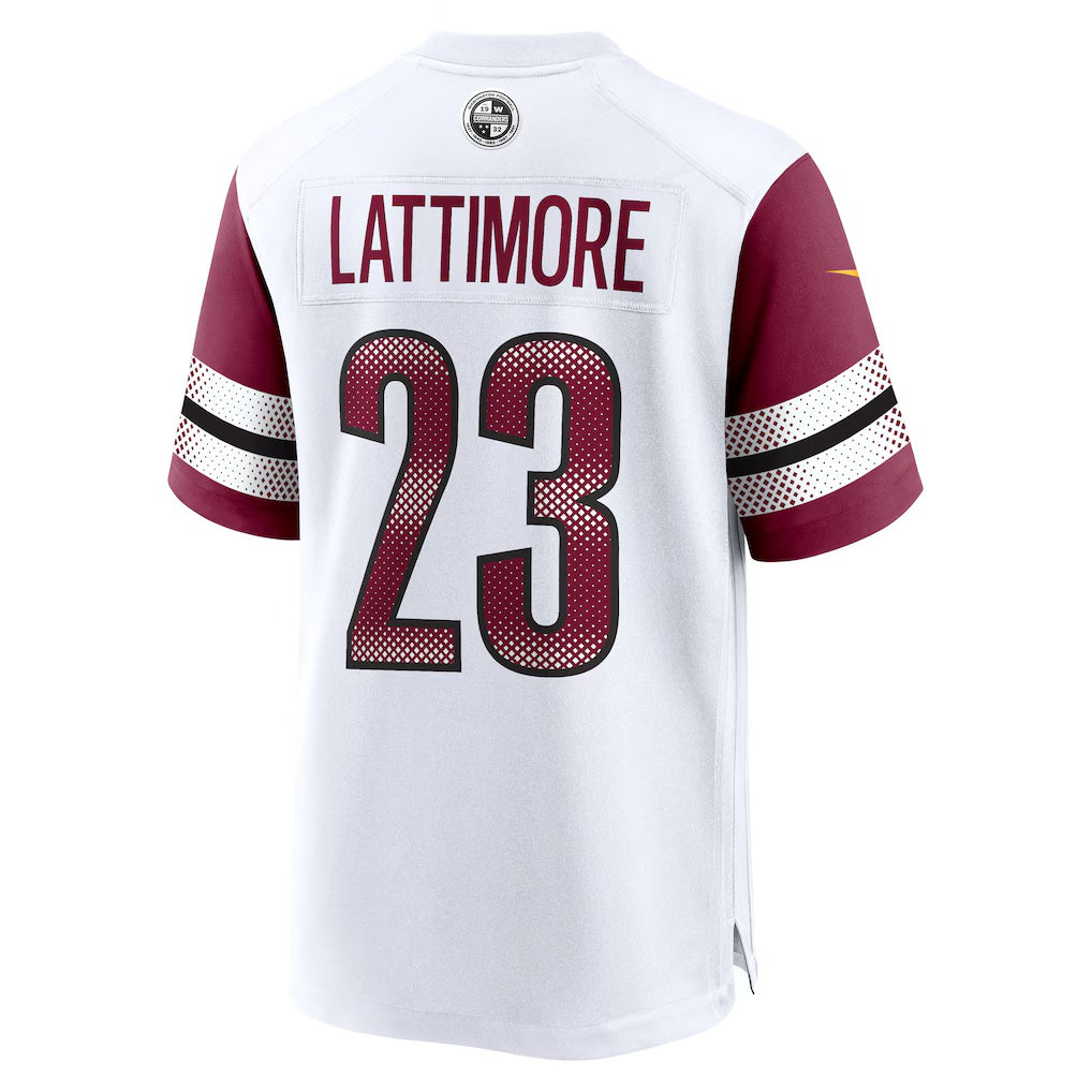 W.Commanders #23 Marshon Lattimore White MWATKINS Game Jersey