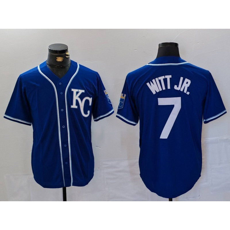 Kansas City Royals #7 Bobby Witt Jr Royal MWATKINS Cool Base Stitched Jersey