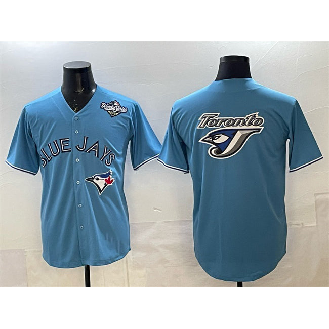 Toronto Blue Jays Team Big Logo Blue MWATKINS 2025 World Series Home Cool Base Stitched Jersey