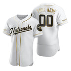Custom Washington Nationals White MWATKINS Stitched Flex Base Golden Edition Jersey