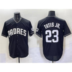 San Diego Padres #23 Fernando Tatis Jr. Black MWATKINS Stitched Jersey